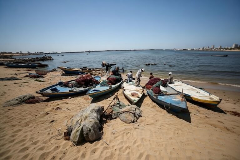 Palestinian Fishermen Face Danger at Sea as Gaza Food Crisis Deepens